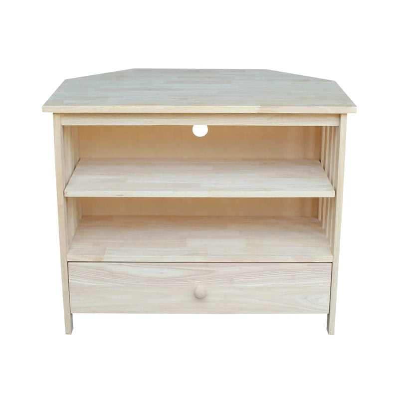 Meuble TV d'angle en bois massif de style Mission