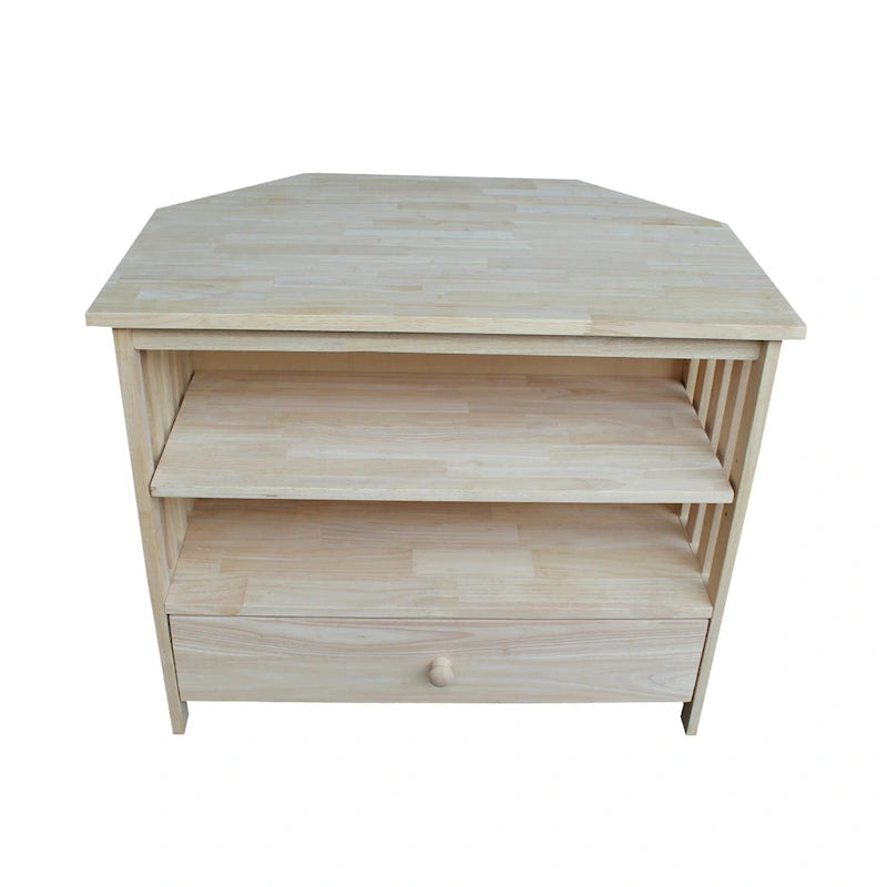 Meuble TV d'angle en bois massif de style Mission
