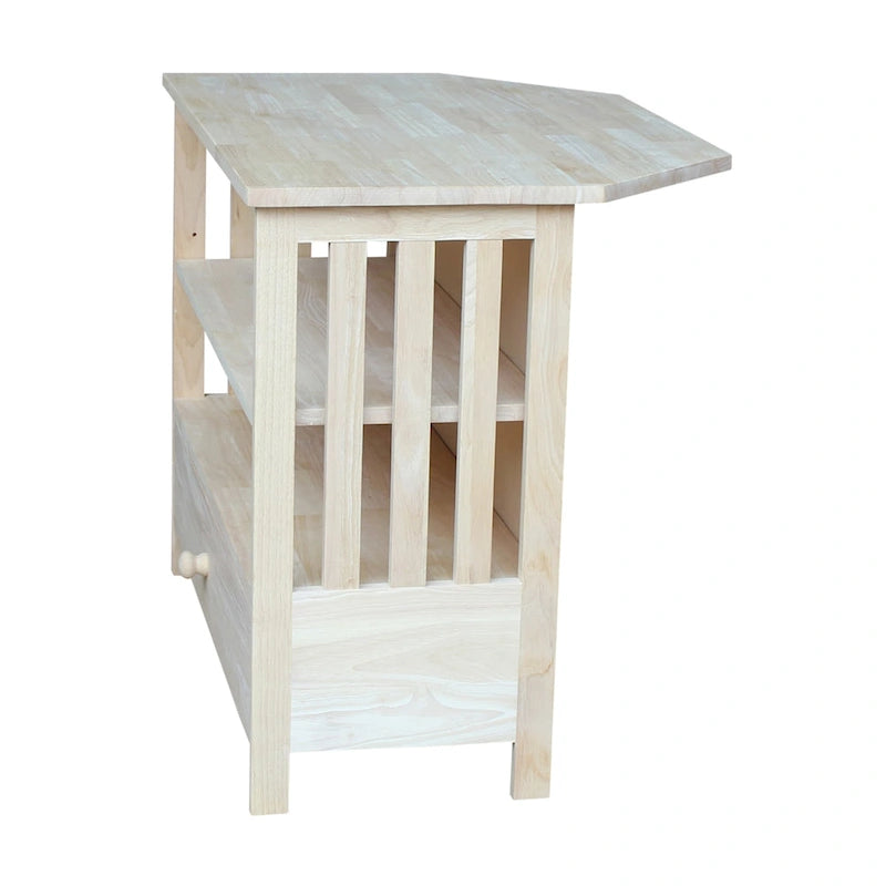 Meuble TV d'angle en bois massif de style Mission