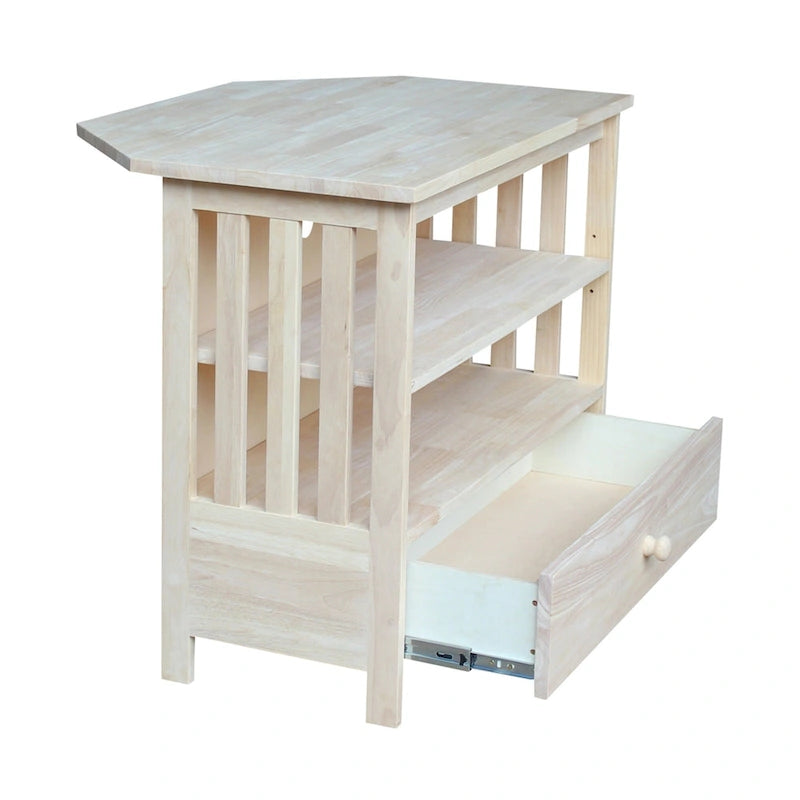 Meuble TV d'angle en bois massif de style Mission
