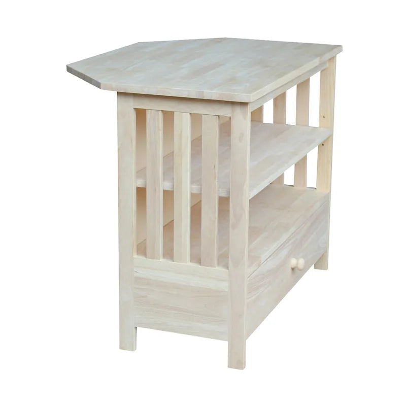 Meuble TV d'angle en bois massif de style Mission