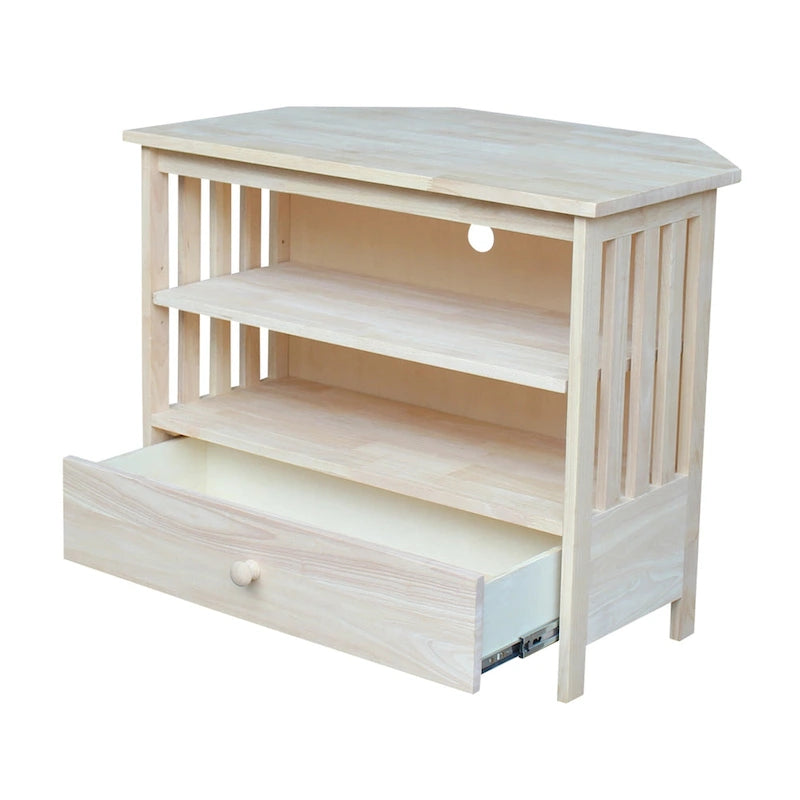 Meuble TV d'angle en bois massif de style Mission