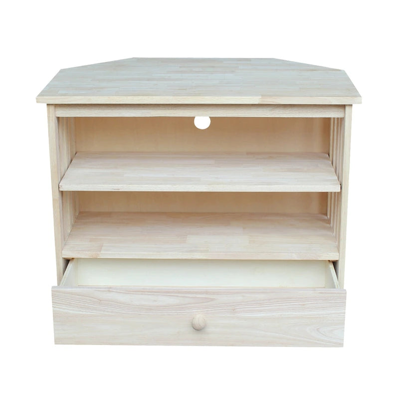 Meuble TV d'angle en bois massif de style Mission