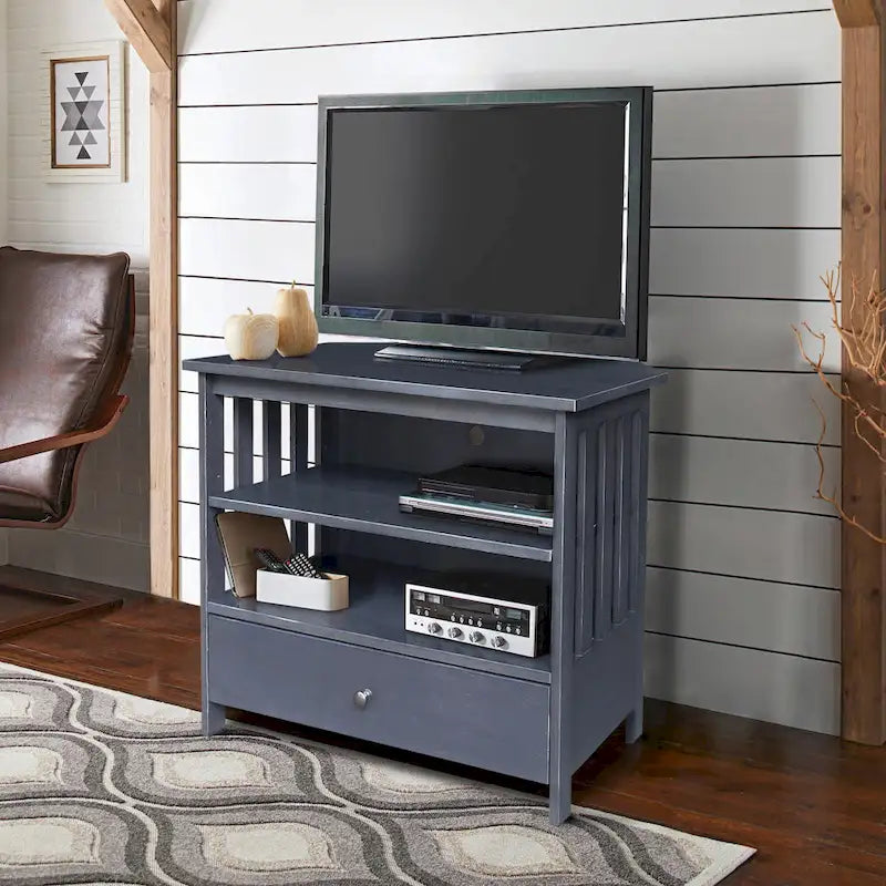 Meuble TV d'angle en bois massif de style Mission