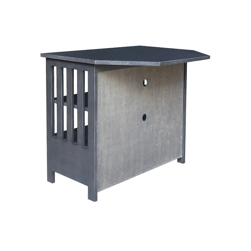 Meuble TV d'angle en bois massif de style Mission