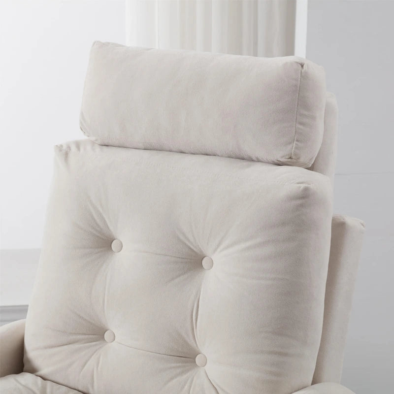 Chaise longue rembourrée avec dossier réglable et pouf de rangement