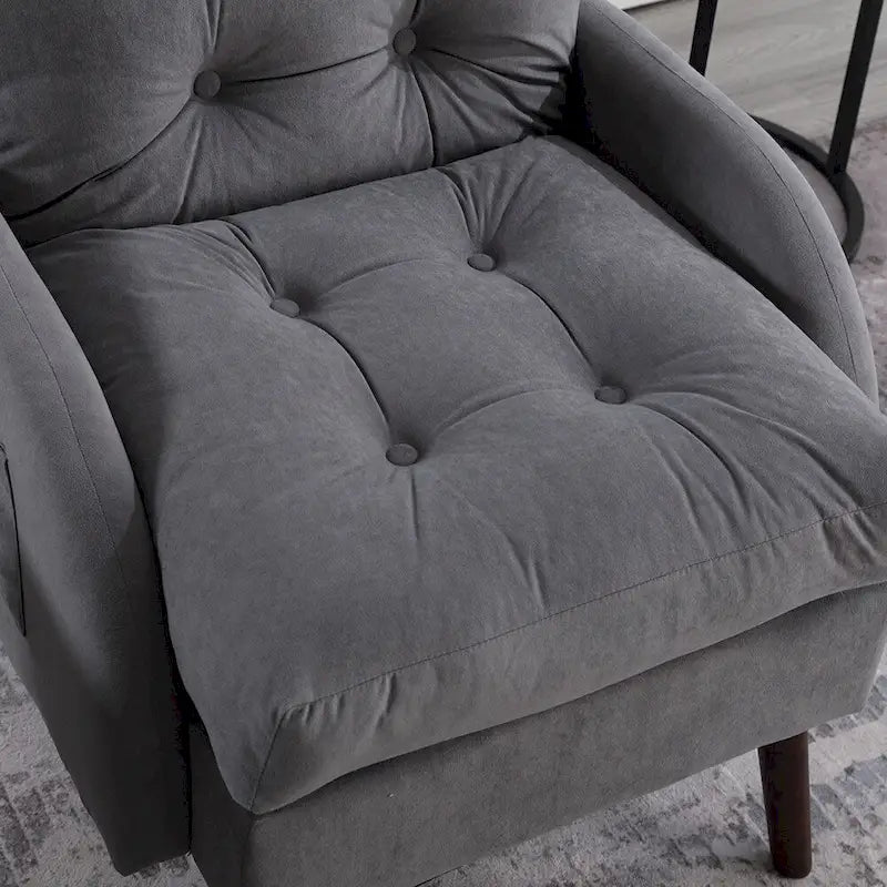 Chaise longue rembourrée avec dossier réglable et pouf de rangement