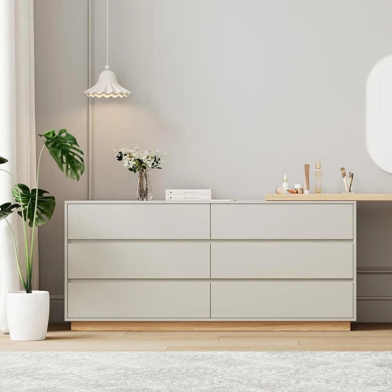 Coiffeuse d'angle blanche en L de 140 cm avec 6 tiroirs, idéale pour les chambres ou les bureaux