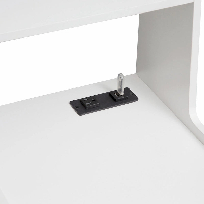 Table de chevet intelligente moderne avec station de charge et veilleuse