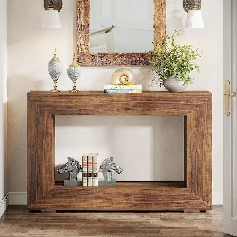 Table console rustique pour entrée, couloir, salon - 47.24 L x 32.8 H x 11.81 P