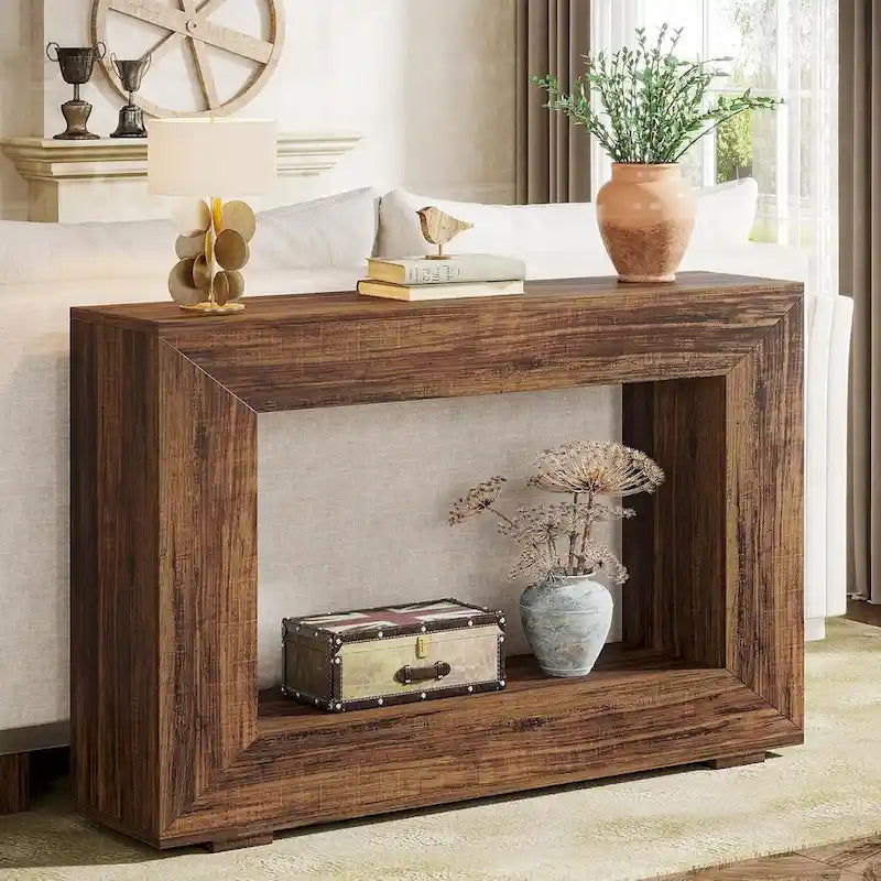 Table console rustique pour entrée, couloir, salon - 47.24 L x 32.8 H x 11.81 P