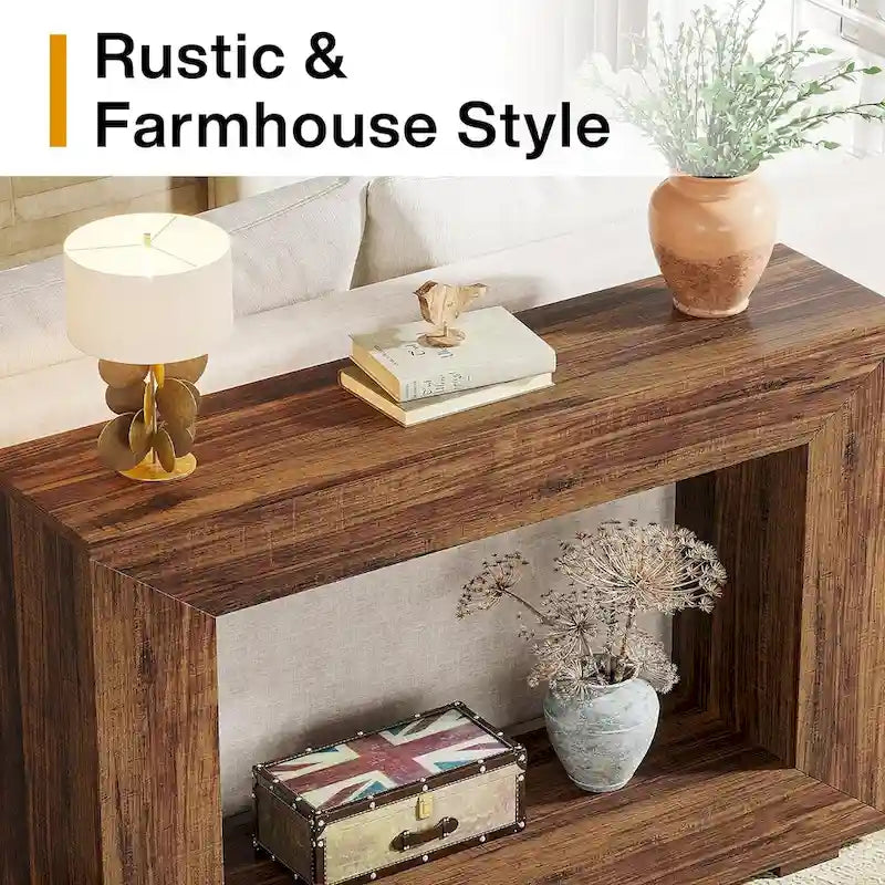 Table console rustique pour entrée, couloir, salon - 47.24 L x 32.8 H x 11.81 P