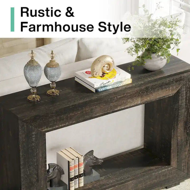 Table console rustique pour entrée, couloir, salon - 47.24 L x 32.8 H x 11.81 P