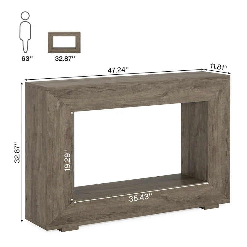 Table console rustique pour entrée, couloir, salon - 47.24 L x 32.8 H x 11.81 P