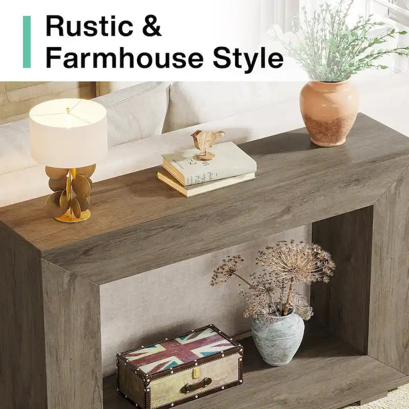 Table console rustique pour entrée, couloir, salon - 47.24 L x 32.8 H x 11.81 P