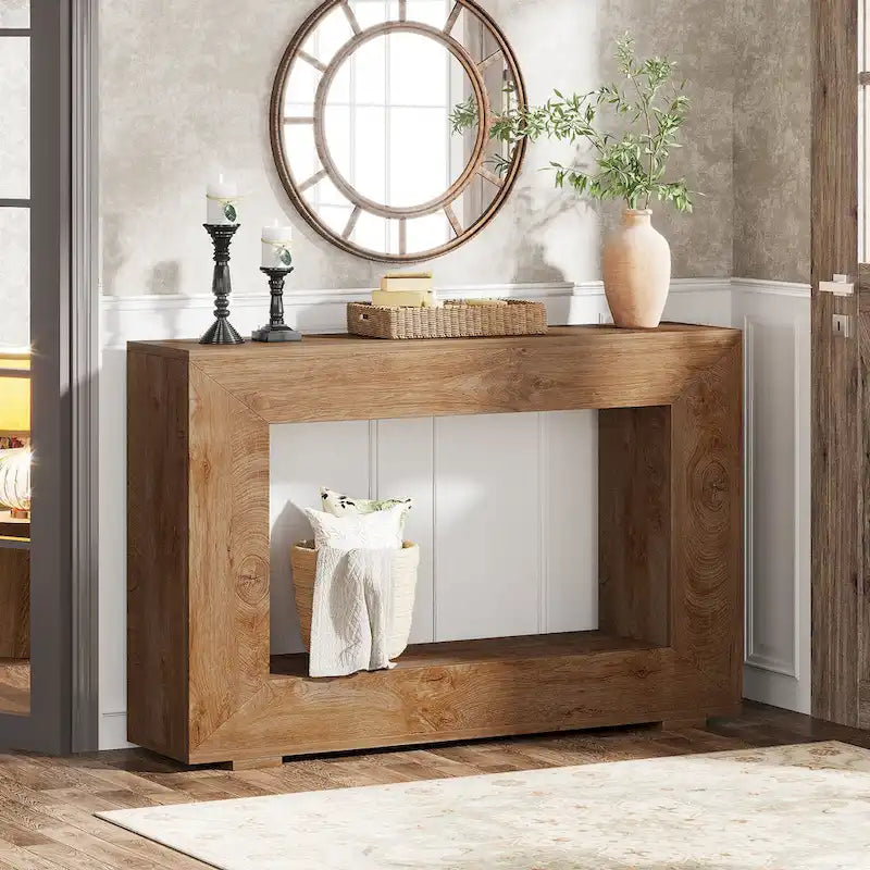 Table console rustique pour entrée, couloir, salon - 47.24 L x 32.8 H x 11.81 P