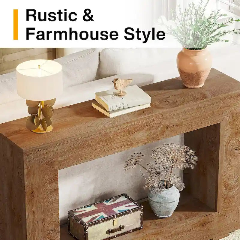 Table console rustique pour entrée, couloir, salon - 47.24 L x 32.8 H x 11.81 P