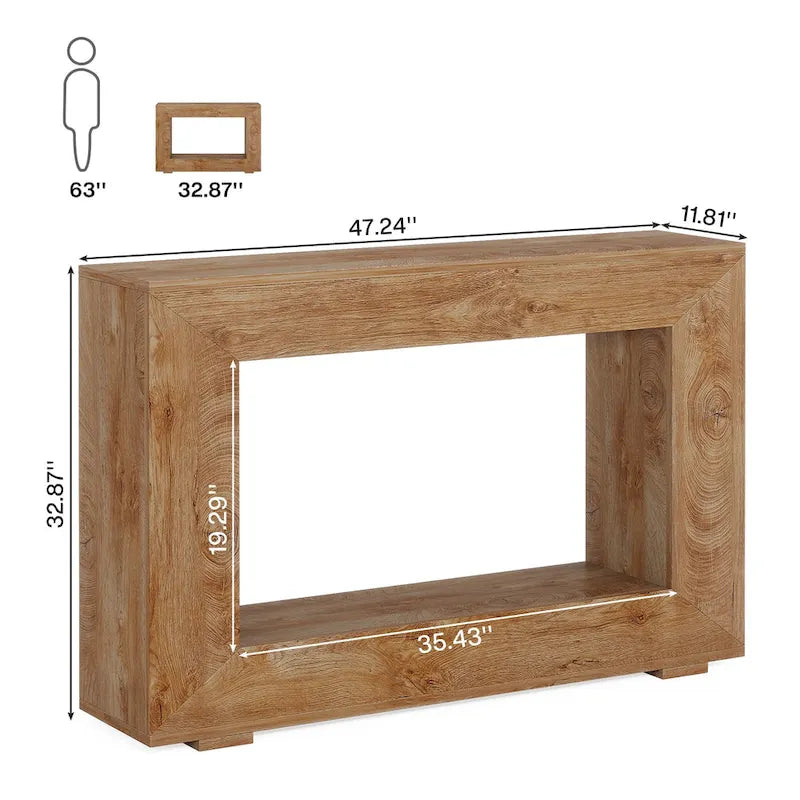 Table console rustique pour entrée, couloir, salon - 47.24 L x 32.8 H x 11.81 P