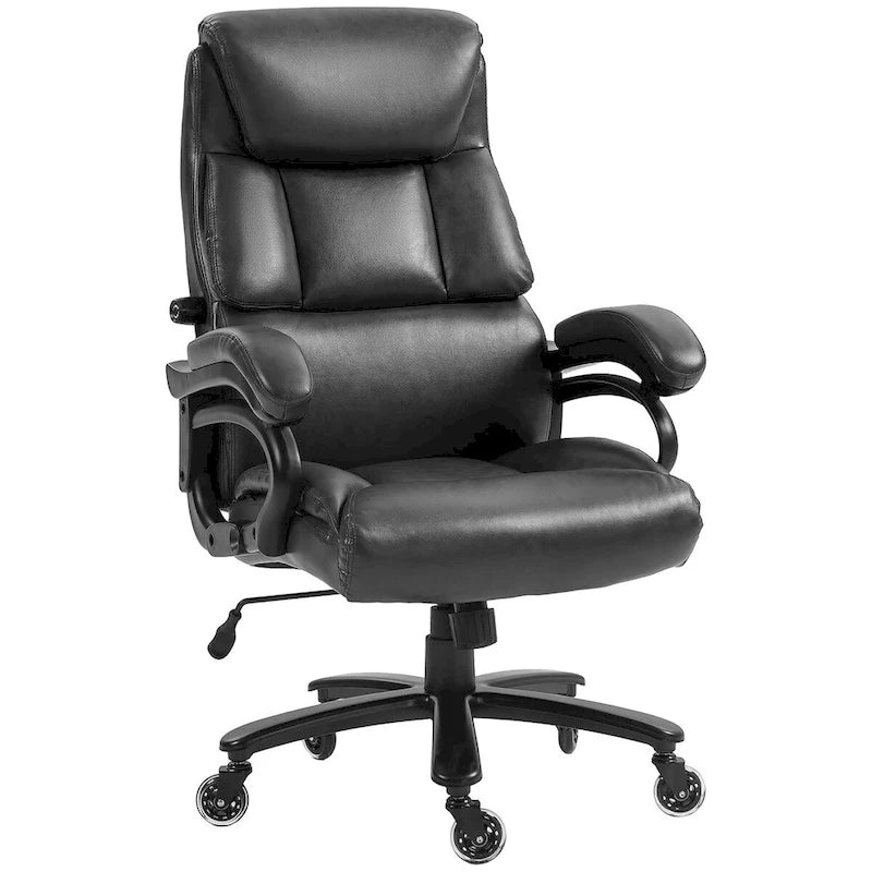 Chaise de bureau exécutive grande taille 400lbs, en cuir PU, avec hauteur réglable