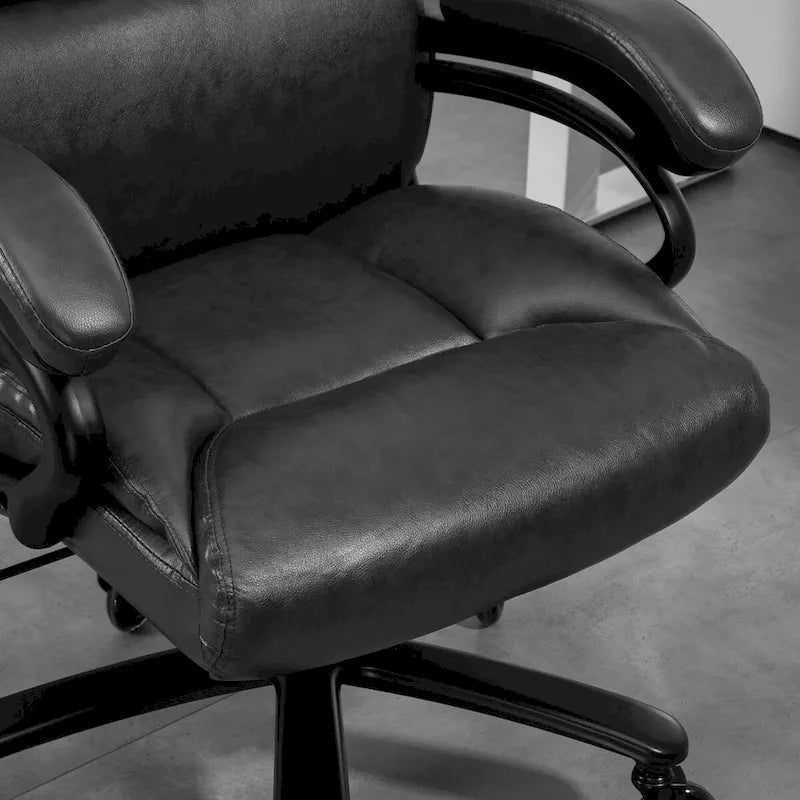 Chaise de bureau exécutive grande taille 400lbs, en cuir PU, avec hauteur réglable