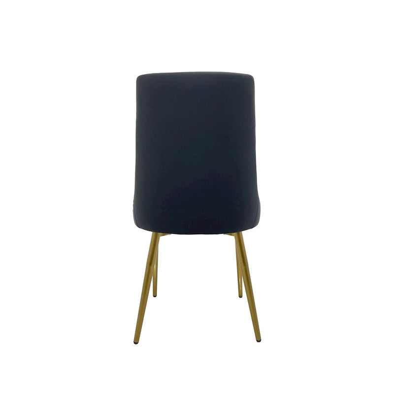 Chaise de salle à manger avec assise en PU et pieds dorés mats, lot de 2