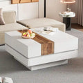 Table basse carrée de 31,4 po avec plateau coulissant et rangement dissimulé