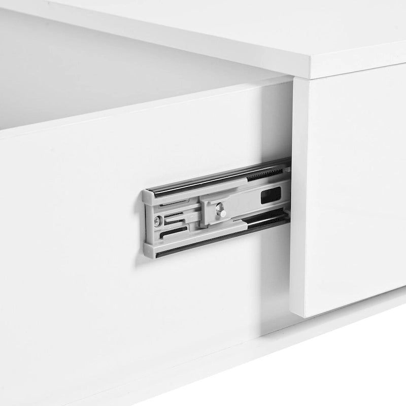 Table basse carrée de 31,4 po avec plateau coulissant et rangement dissimulé