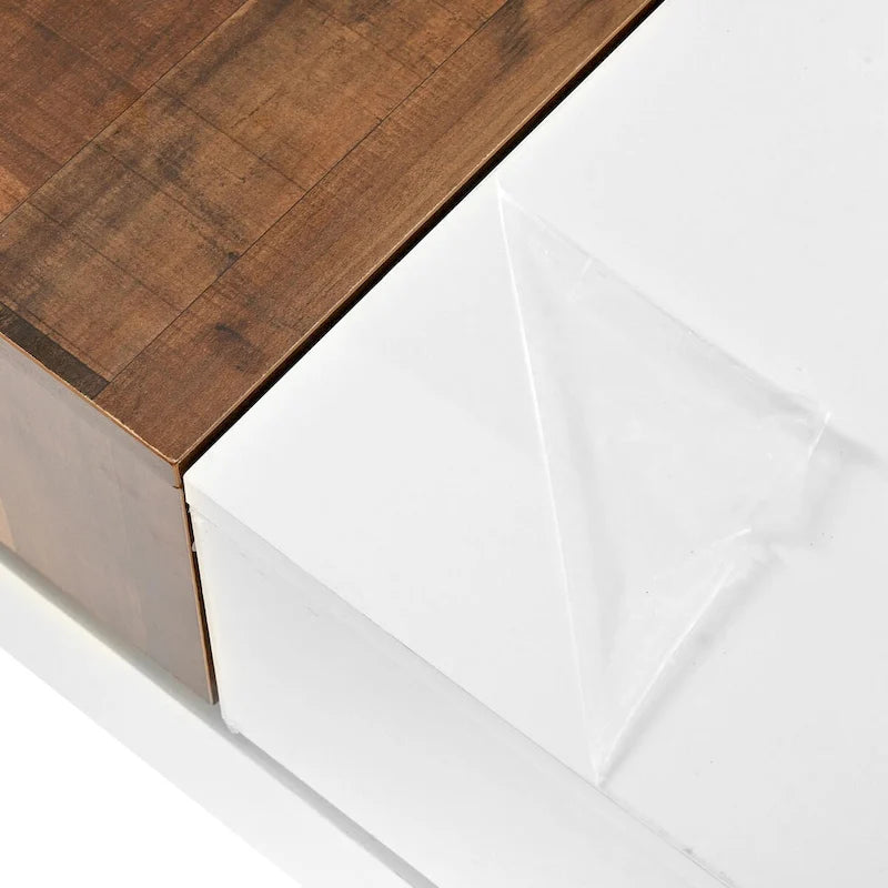 Table basse carrée de 31,4 po avec plateau coulissant et rangement dissimulé