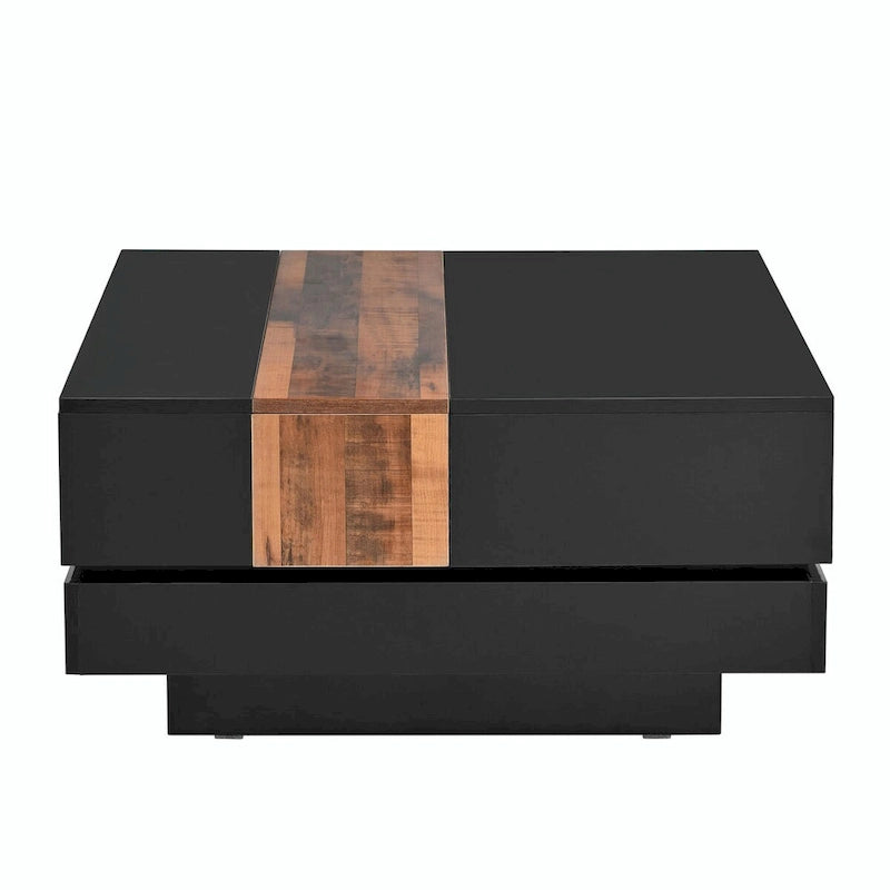Table basse carrée de 31,4 po avec plateau coulissant et rangement dissimulé