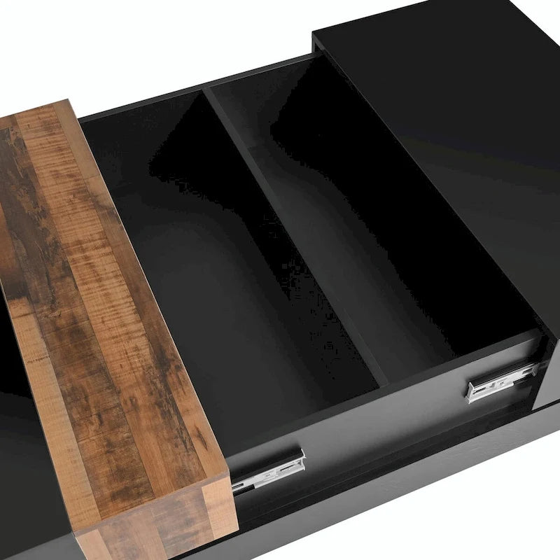 Table basse carrée de 31,4 po avec plateau coulissant et rangement dissimulé